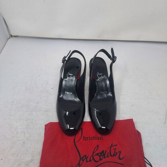 Christian Louboutin So Jane Patent Black Slingback Pump Shoe - Picture 7 of 10